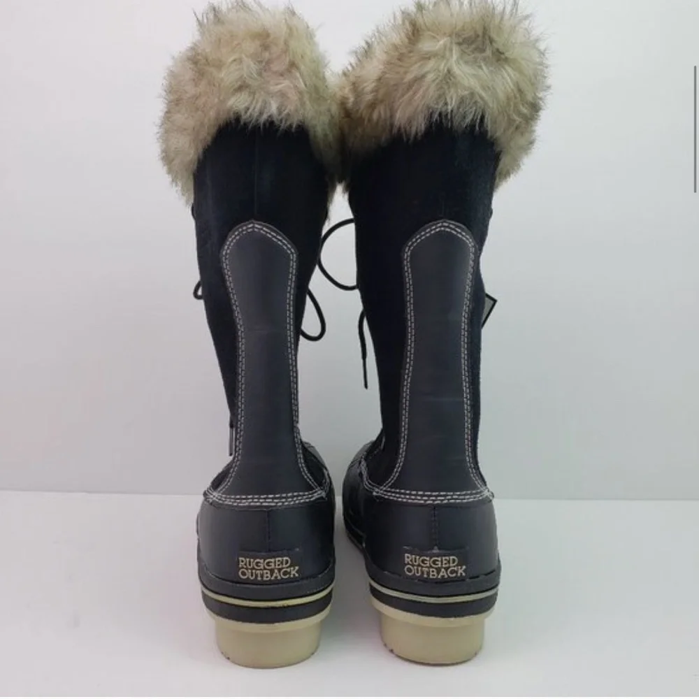 New Rugged Outback Winter Boots Leather Faux Fur